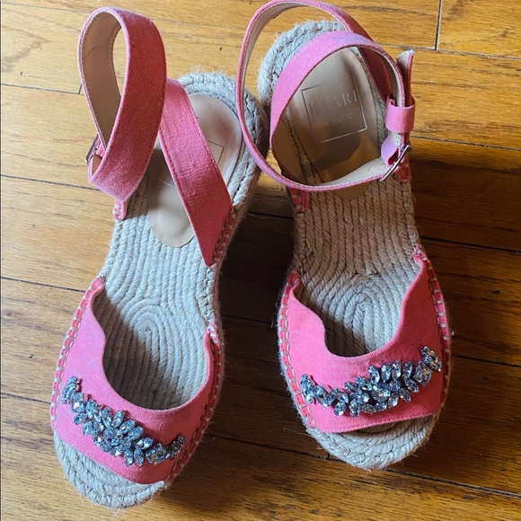 Kaari Blue Shoes - Kaari Blue pink espadrilles sandal jewels wedge 9